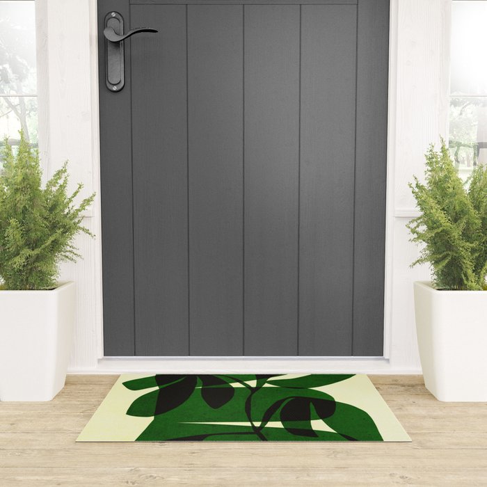 Abstract botanical-green shape  Welcome Mat Gallery Image 3