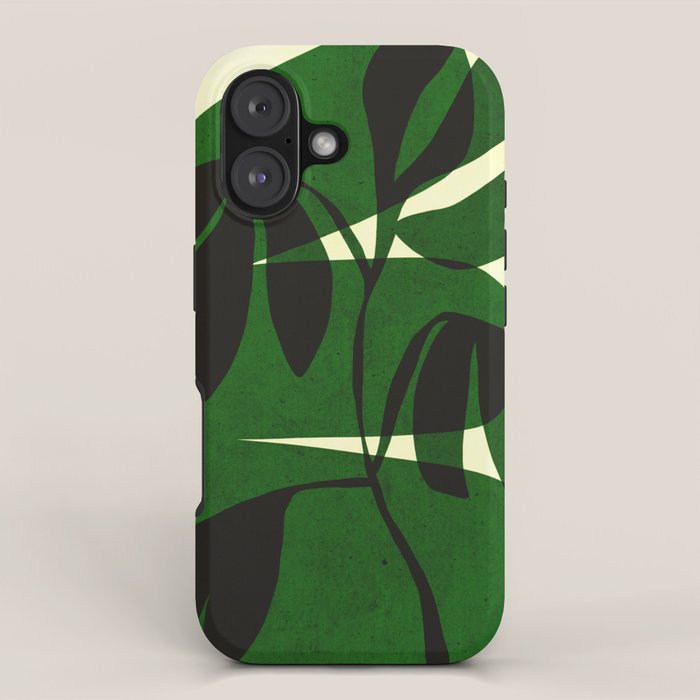 Abstract botanical-green shape  iPhone Case Gallery Image 1