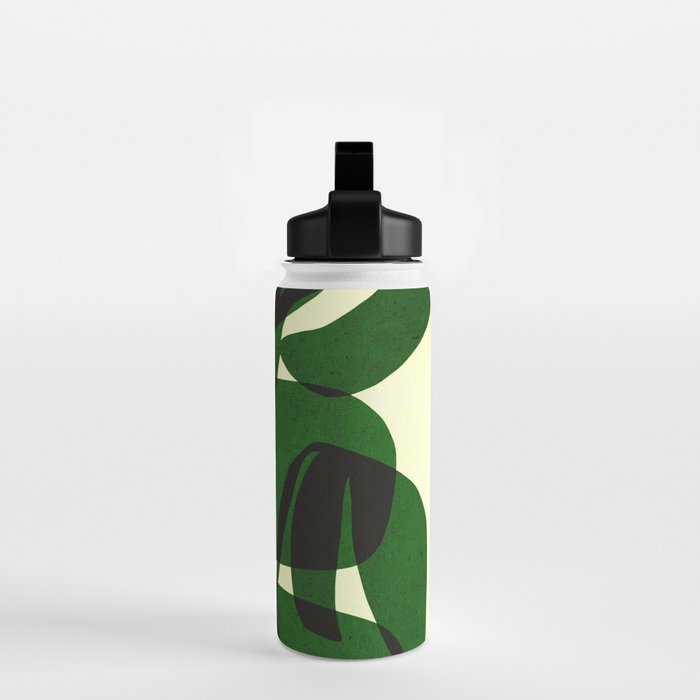 Abstract botanical-green shape  Water Bottle Gallery Image 2