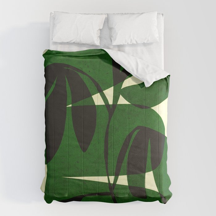 Abstract botanical-green shape  Comforter Gallery Image 6