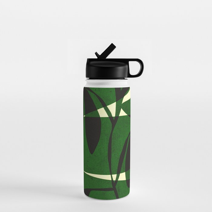 Abstract botanical-green shape  Water Bottle Gallery Image 1