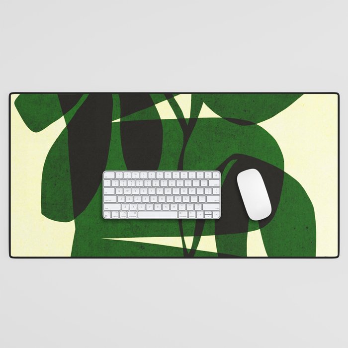 Abstract botanical-green shape  Desk Mat Gallery Image 1
