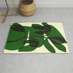 Abstract botanical-green shape  Rug Gallery Image 1