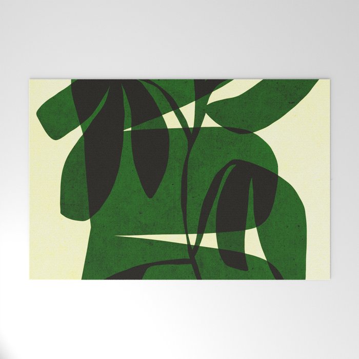 Abstract botanical-green shape  Welcome Mat Gallery Image 1