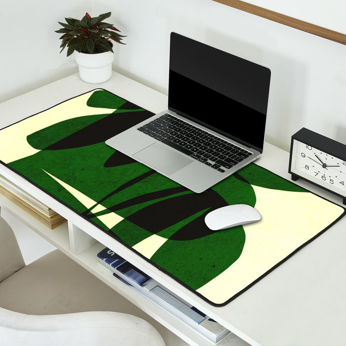 Abstract botanical-green shape  Desk Mat Gallery Image 2