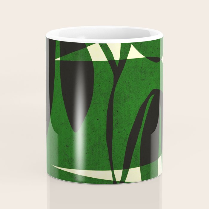 Abstract botanical-green shape  Coffee Mug Gallery Image 4