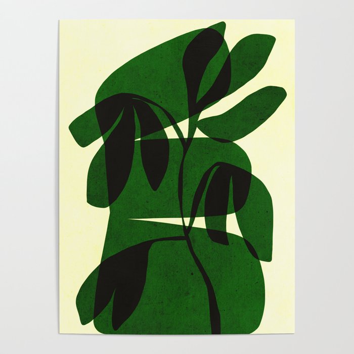 Abstract botanical-green shape  Poster Gallery Image 4