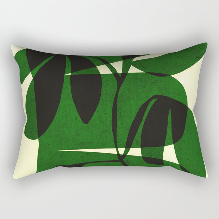 Abstract botanical-green shape  Rectangular Pillow Gallery Image 2