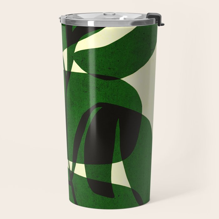 Abstract botanical-green shape  Travel Mug Gallery Image 2