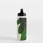 Abstract botanical-green shape  Water Bottle Gallery Image 3
