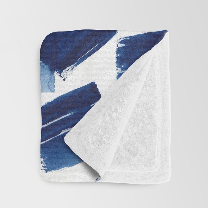 Indigo Brush Strokes | No.1 Throw Blanket Gallery Image 3