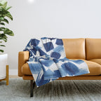 Indigo Brush Strokes | No.1 Throw Blanket Gallery Image 1