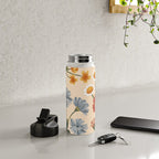 Wild Flowers ~ vol4. ~ light  vintage inspired botanical Water Bottle Gallery Image 4