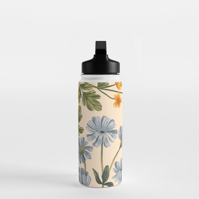 Wild Flowers ~ vol4. ~ light  vintage inspired botanical Water Bottle Gallery Image 3