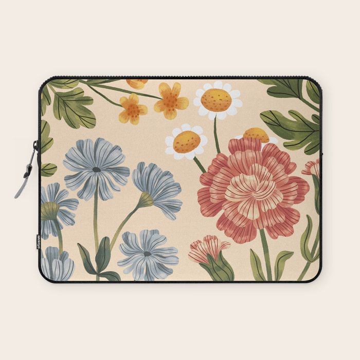 Wild Flowers ~ vol4. ~ light  vintage inspired botanical Laptop Sleeve Gallery Image 1