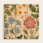 Wild Flowers ~ vol4. ~ light  vintage inspired botanical Wood Wall Art Gallery Image 1