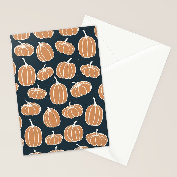 Navy Pumpkins Stationery Card Gallery Image 2