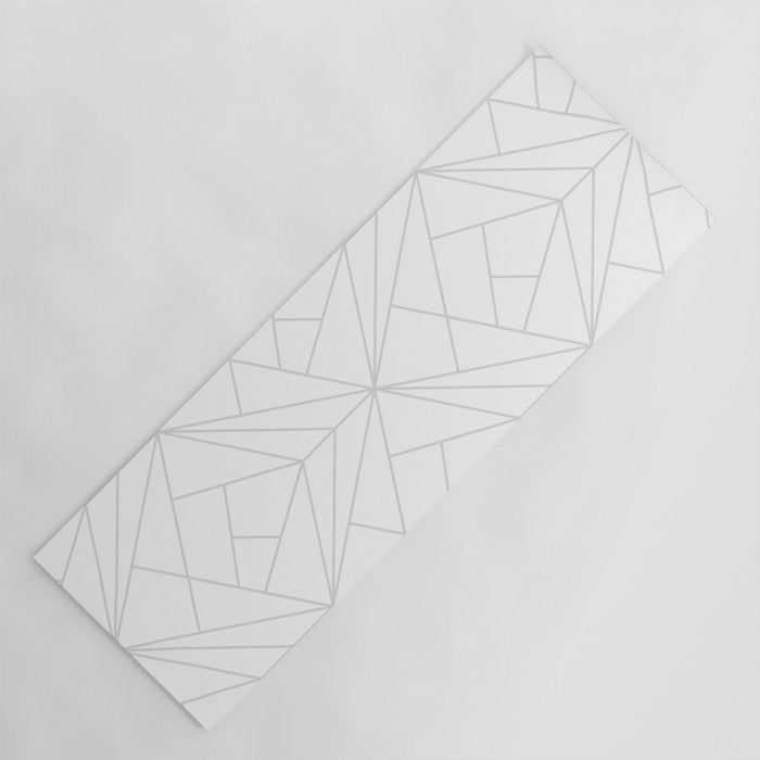 Geometric Soft Grey Silver Modern Pattern Yoga Mat Gallery Image 1