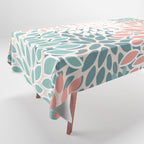 Modern Flowers Print, Coral, Pink and Teal Tablecloth Gallery Image 1