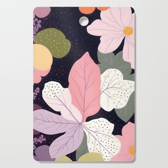 Hope Blossoms, Nature Botanical Dark Garden, Positivity Blush Pastel Bohemian, Vintage Illustration Painting Neutral Eclectic Plants Cutting Board Gallery Image 1