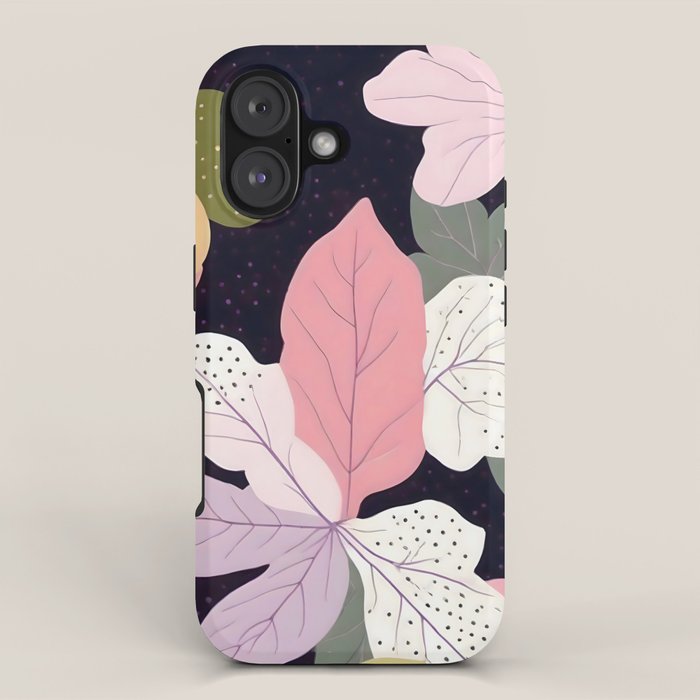 Hope Blossoms, Nature Botanical Dark Garden, Positivity Blush Pastel Bohemian, Vintage Illustration Painting Neutral Eclectic Plants iPhone Case Gallery Image 1