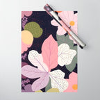 Hope Blossoms, Nature Botanical Dark Garden, Positivity Blush Pastel Bohemian, Vintage Illustration Painting Neutral Eclectic Plants Wrapping Paper Gallery Image 1
