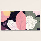 Hope Blossoms, Nature Botanical Dark Garden, Positivity Blush Pastel Bohemian, Vintage Illustration Painting Neutral Eclectic Plants Desk Mat Gallery Image 3