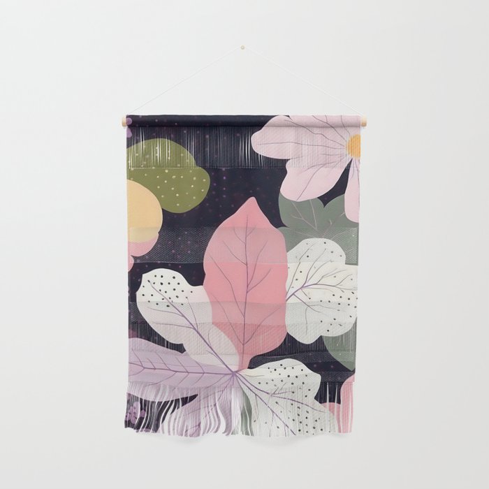 Hope Blossoms, Nature Botanical Dark Garden, Positivity Blush Pastel Bohemian, Vintage Illustration Painting Neutral Eclectic Plants Wall Hanging Gallery Image 1