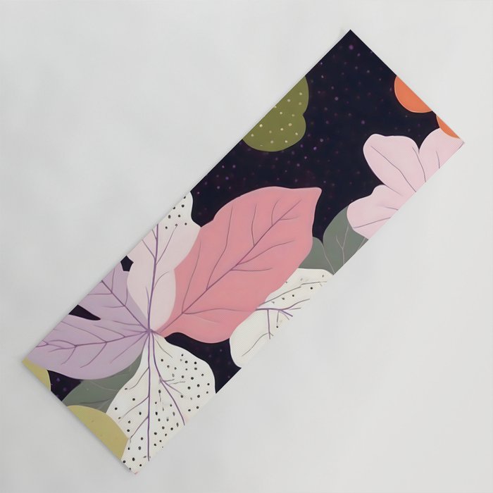 Hope Blossoms, Nature Botanical Dark Garden, Positivity Blush Pastel Bohemian, Vintage Illustration Painting Neutral Eclectic Plants Yoga Mat Gallery Image 1