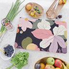 Hope Blossoms, Nature Botanical Dark Garden, Positivity Blush Pastel Bohemian, Vintage Illustration Painting Neutral Eclectic Plants Cutting Board Gallery Image 2