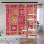 Talavera Mexican Tile - Hot Pink & Orange Palette Wall Mural Gallery Image 1
