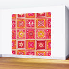 Talavera Mexican Tile - Hot Pink & Orange Palette Wall Mural Gallery Image 2