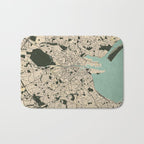 Dublin City Map of Ireland - Vintage Bath Mat Gallery Image 1