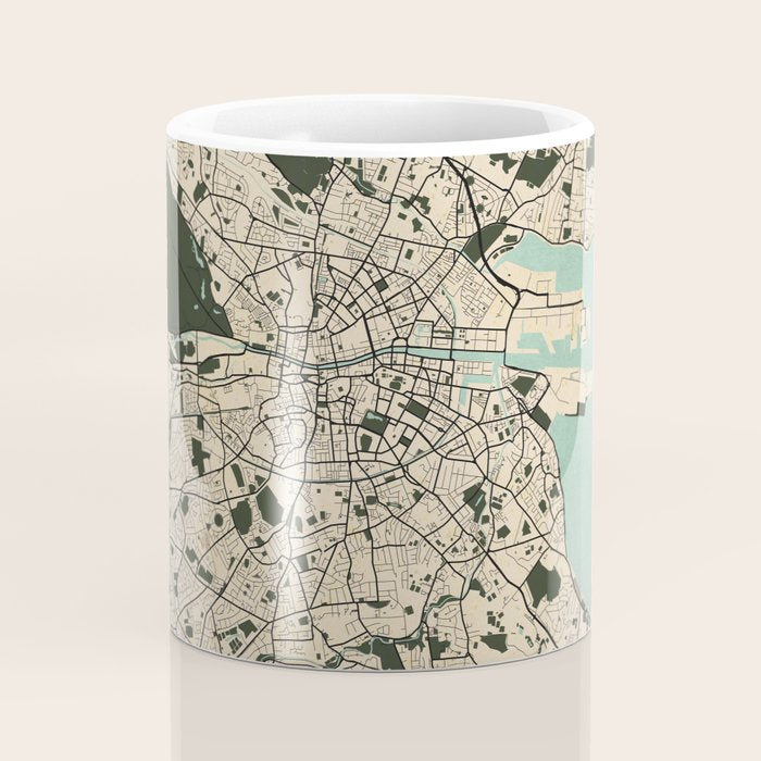 Dublin City Map of Ireland - Vintage Coffee Mug Gallery Image 4