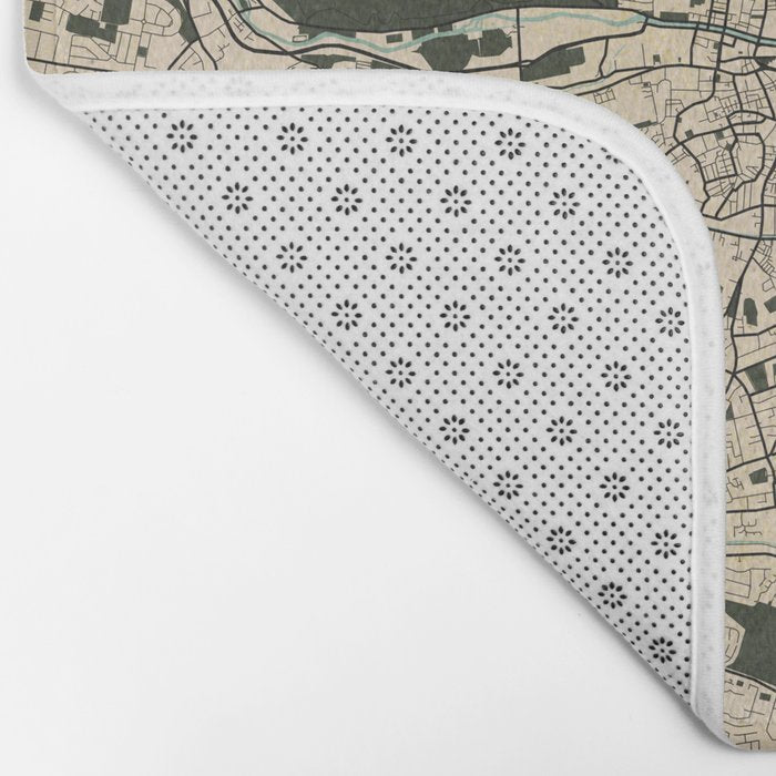 Dublin City Map of Ireland - Vintage Bath Mat Gallery Image 2