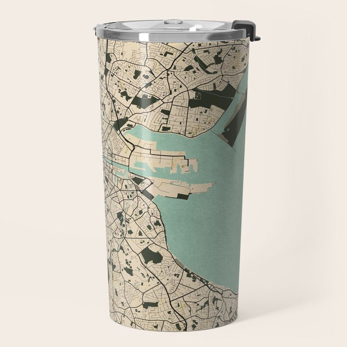 Dublin City Map of Ireland - Vintage Travel Mug Gallery Image 2