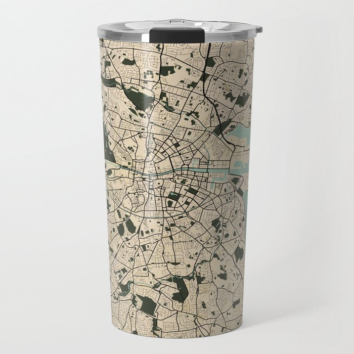 Dublin City Map of Ireland - Vintage Travel Mug Gallery Image 1