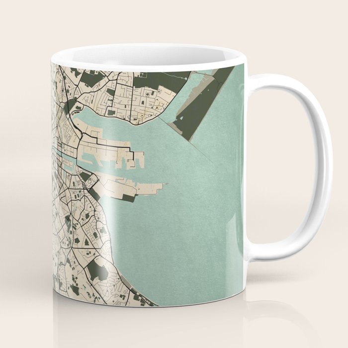 Dublin City Map of Ireland - Vintage Coffee Mug Gallery Image 1