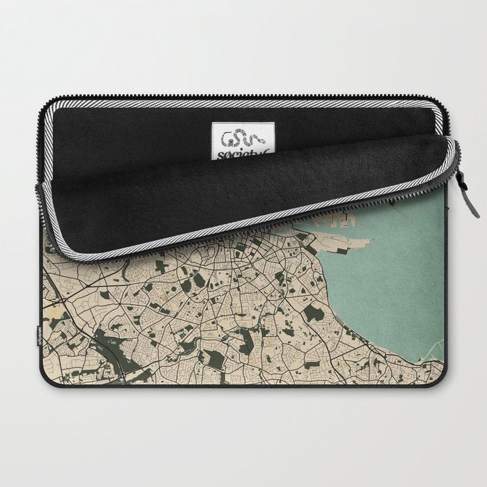 Dublin City Map of Ireland - Vintage Laptop Sleeve Gallery Image 2