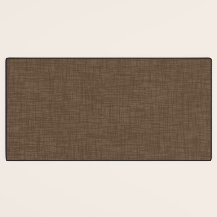 Cozy Linen Effect in Coffee Liqueur Brown Desk Mat Gallery Image 3