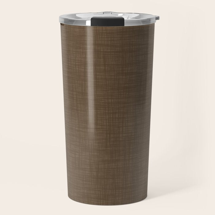 Cozy Linen Effect in Coffee Liqueur Brown Travel Mug Gallery Image 1