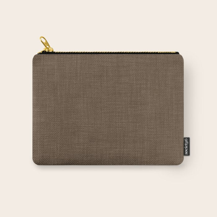 Cozy Linen Effect in Coffee Liqueur Brown Carry All Pouch Gallery Image 1