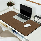 Cozy Linen Effect in Coffee Liqueur Brown Desk Mat Gallery Image 2