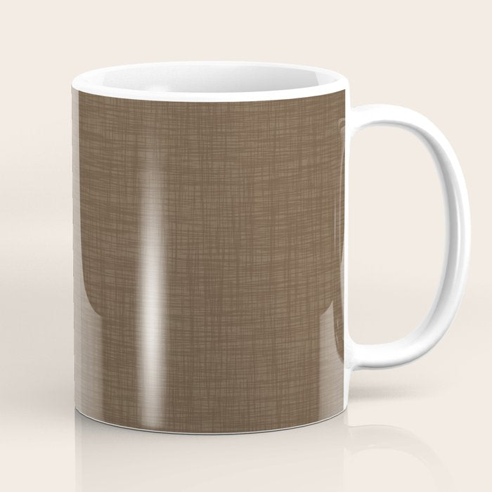 Cozy Linen Effect in Coffee Liqueur Brown Coffee Mug Gallery Image 1