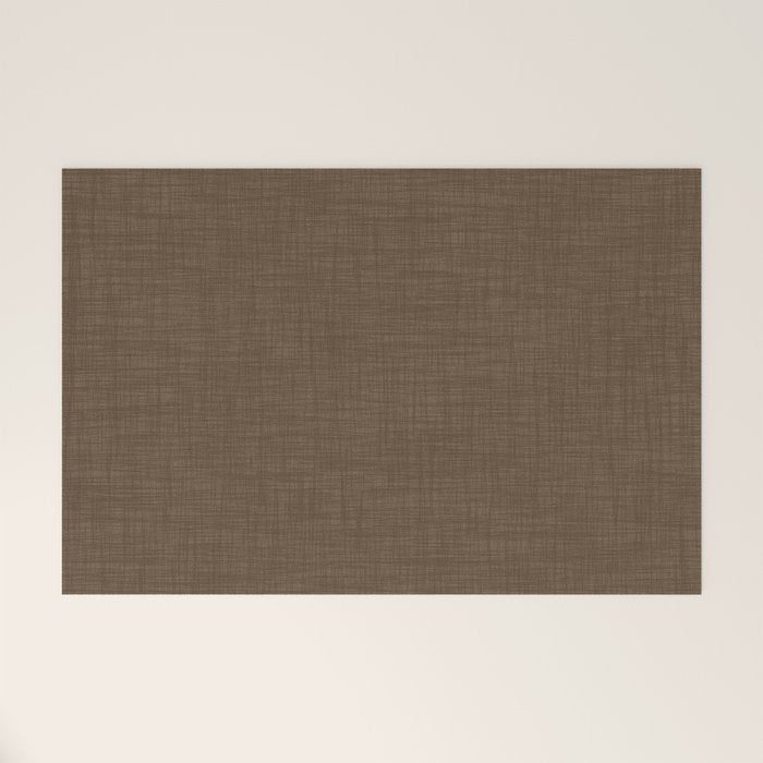 Cozy Linen Effect in Coffee Liqueur Brown Welcome Mat Gallery Image 1