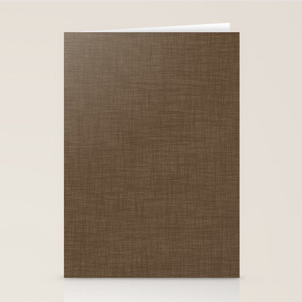 Cozy Linen Effect in Coffee Liqueur Brown Stationery Card Gallery Image 2