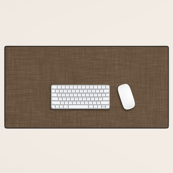 Cozy Linen Effect in Coffee Liqueur Brown Desk Mat Gallery Image 1