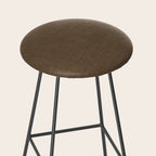 Cozy Linen Effect in Coffee Liqueur Brown Stool Gallery Image 2