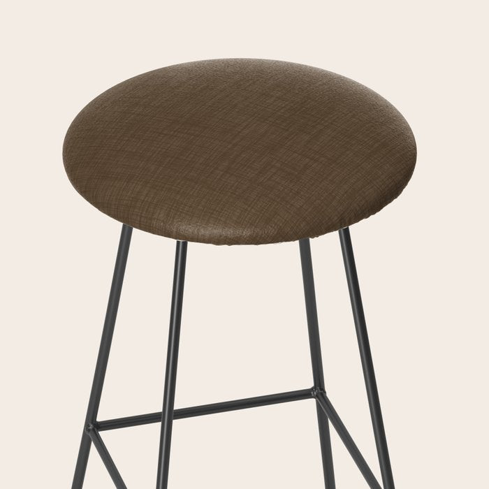 Cozy Linen Effect in Coffee Liqueur Brown Stool Gallery Image 2