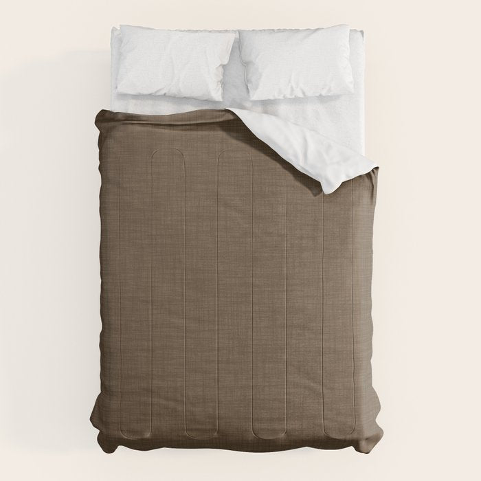 Cozy Linen Effect in Coffee Liqueur Brown Comforter Gallery Image 6